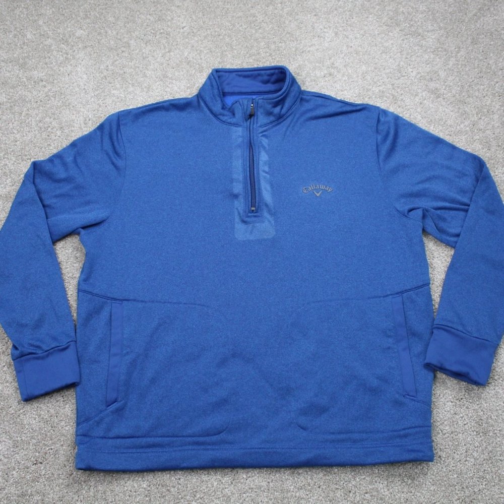 Callaway Sweatshirt‎ Mens Medium Blue Weather Series 1/4 Zip Golf L/S Pullover